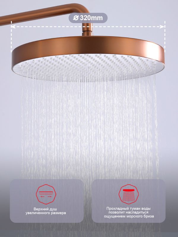 Душевая система Raglo матовая медь R07.24.33