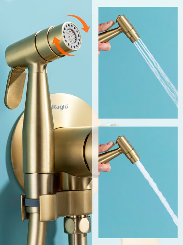 Смеситель с гигиеническим душем Raglo золотой сатин R07.52.03