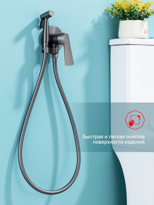 Смеситель с гигиеническим душем Raglo графит R07.52.09