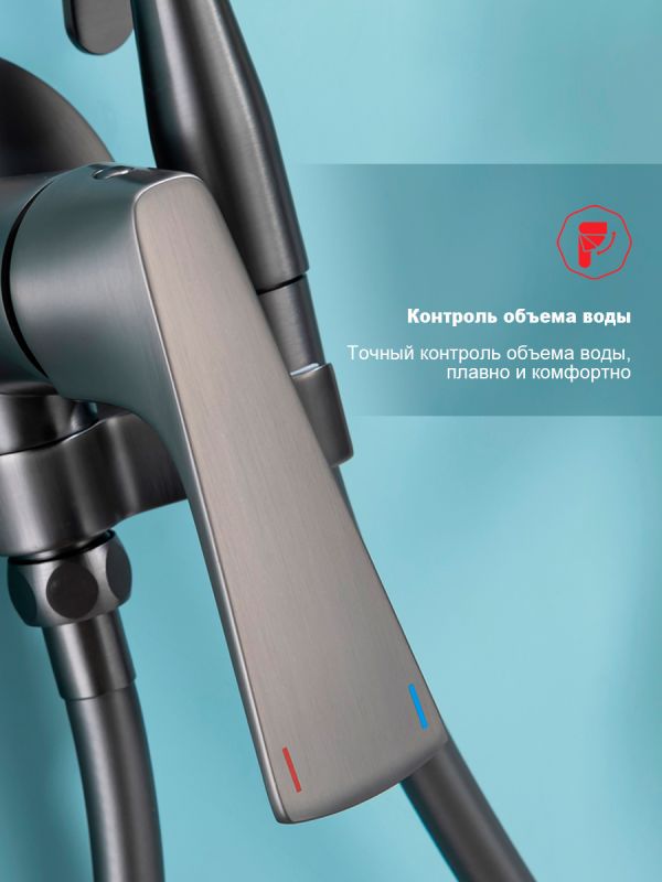 Смеситель с гигиеническим душем Raglo графит R07.52.09