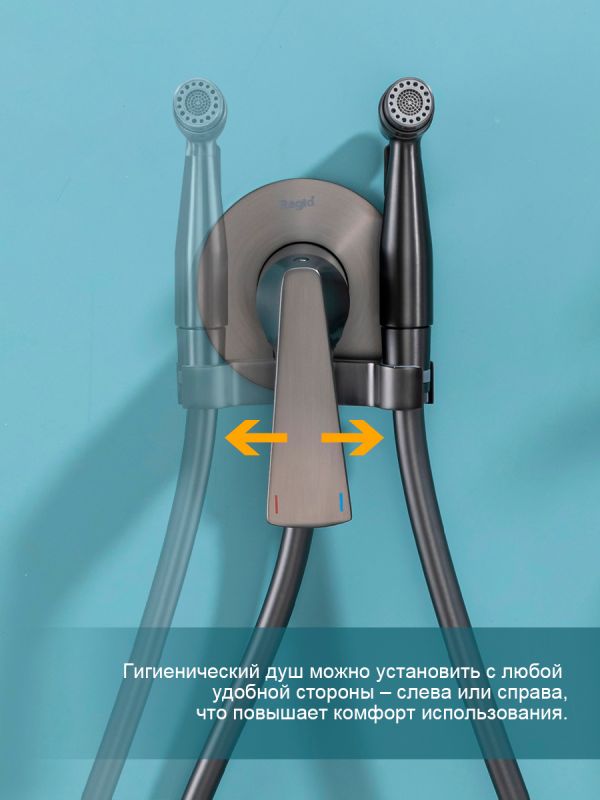 Смеситель с гигиеническим душем Raglo графит R07.52.09