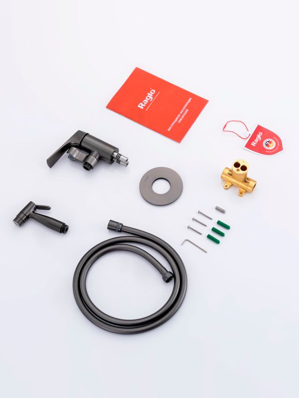 Смеситель с гигиеническим душем Raglo графит R07.52.09