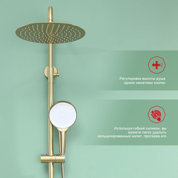 Душевая система Raglo золотой сатин R10.24.03
