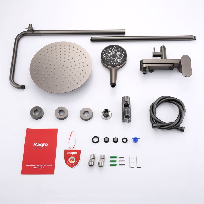 Душевая система Raglo оружейная сталь R10.24.09