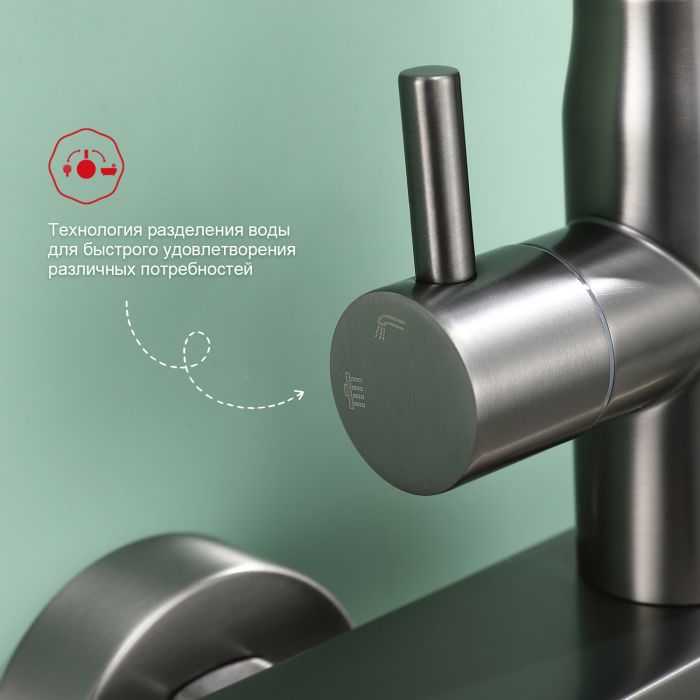 Душевая система Raglo оружейная сталь R10.24.09