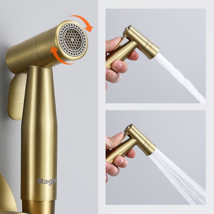 Смеситель с гигиеническим душем Raglo золотой сатин R10.52.03