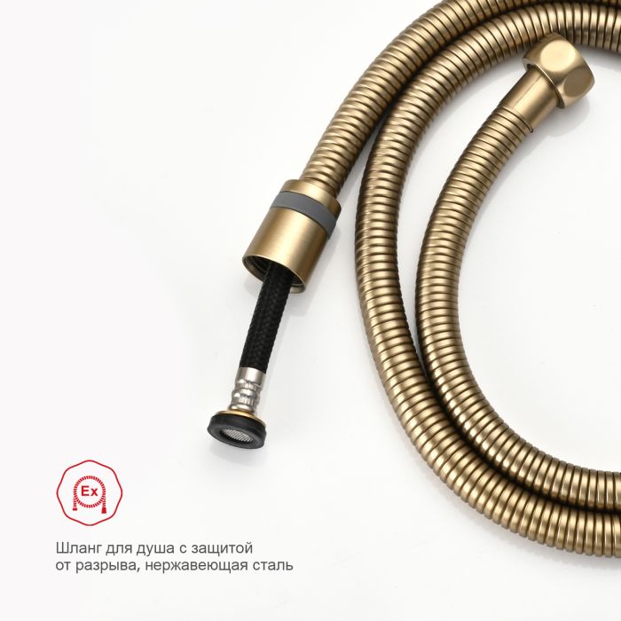 Смеситель с гигиеническим душем Raglo золотой сатин R10.52.03