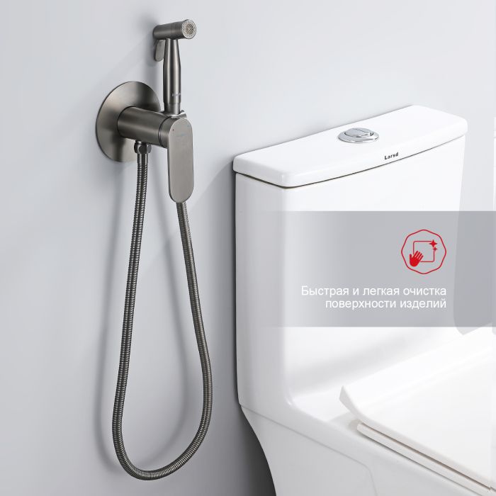 Смеситель с гигиеническим душем Raglo оружейная сталь R10.52.09