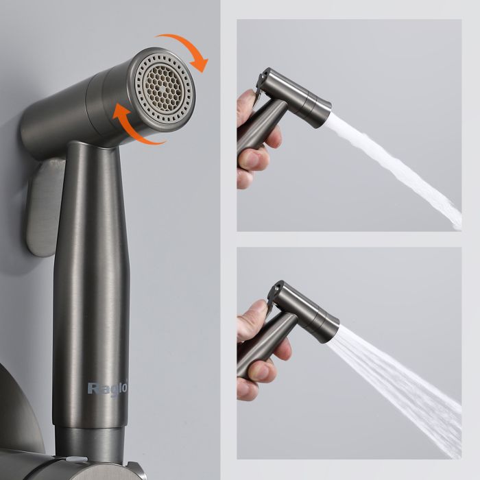 Смеситель с гигиеническим душем Raglo оружейная сталь R10.52.09