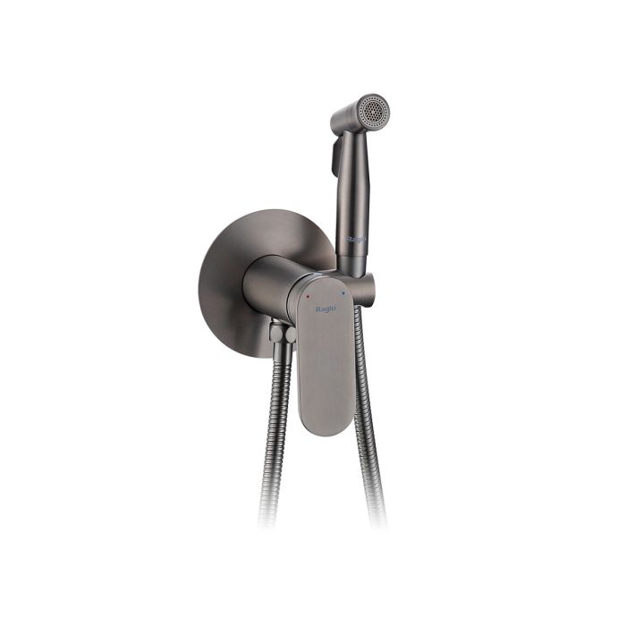 Смеситель с гигиеническим душем Raglo оружейная сталь R10.52.09
