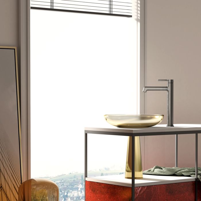 Смеситель для раковины высокий Raglo графит R20.15.09