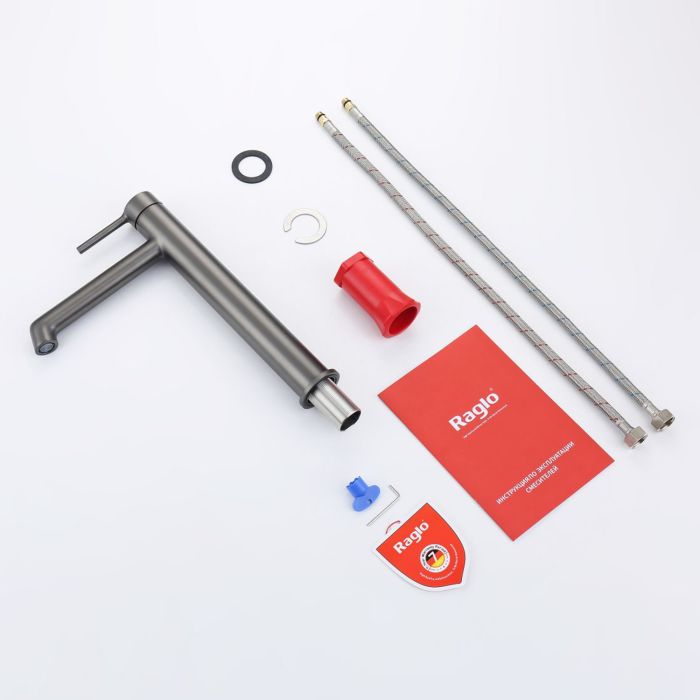 Смеситель для раковины высокий Raglo графит R20.15.09