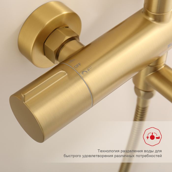 Душевая система Raglo сатин золото R20.24.03