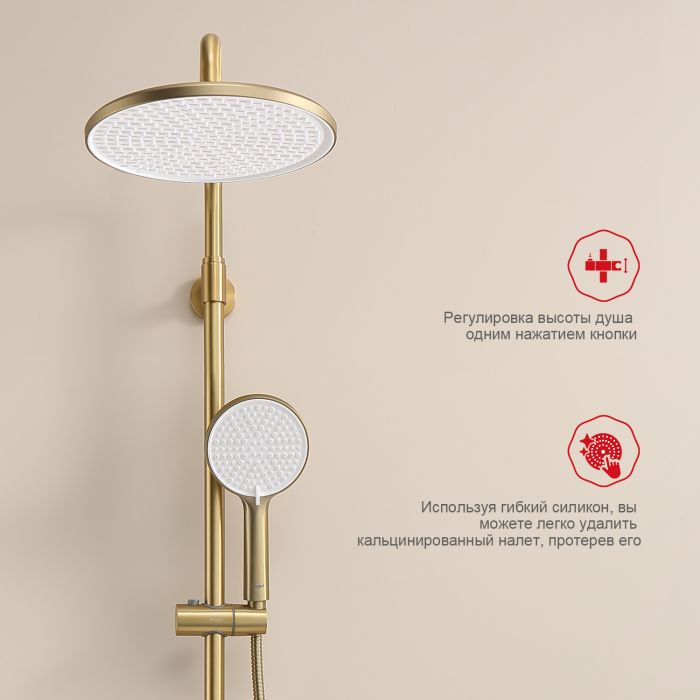 Душевая система Raglo сатин золото R20.24.03