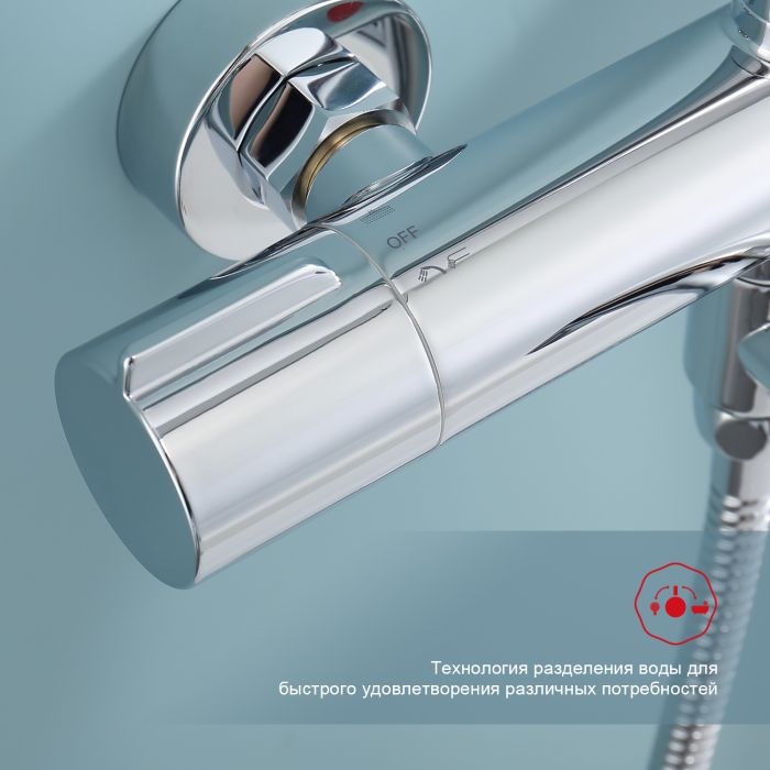 Душевая система с термостатом Raglo хром R20.26