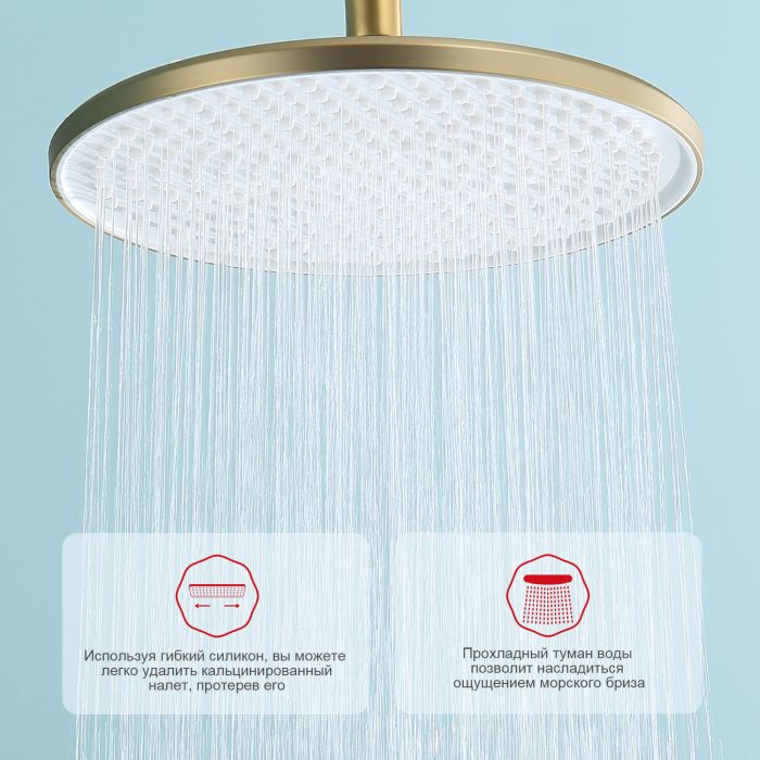 Душевая система с термостатом Raglo сатин золото R20.26.03