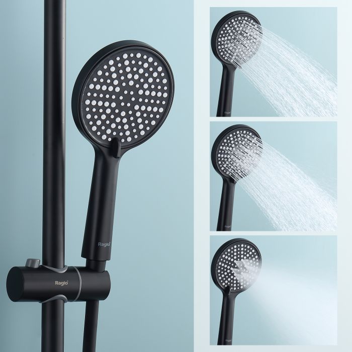 Душевая система с термостатом Raglo черный R20.26.06
