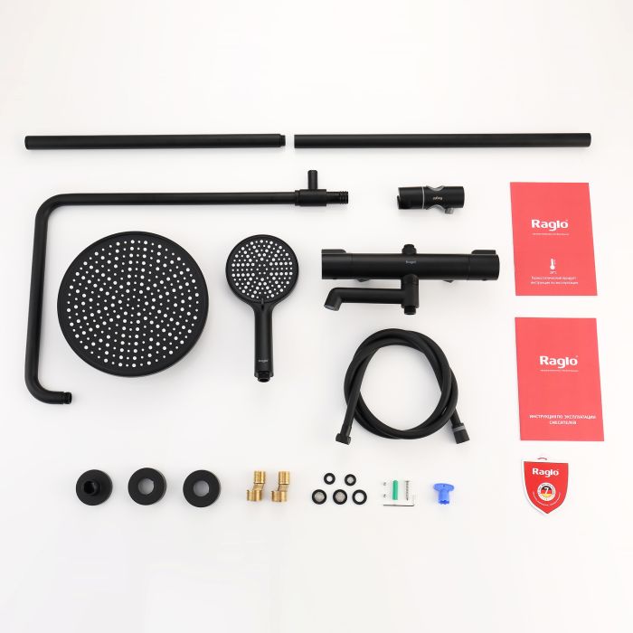 Душевая система с термостатом Raglo черный R20.26.06