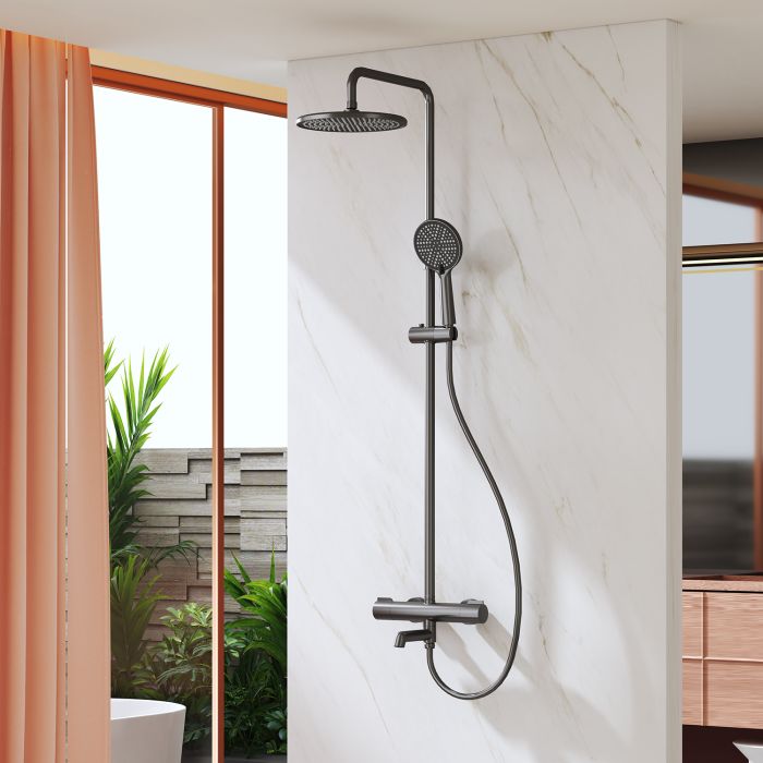 Душевая система с термостатом Raglo графит R20.26.09