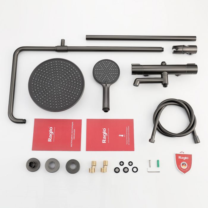 Душевая система с термостатом Raglo графит R20.26.09