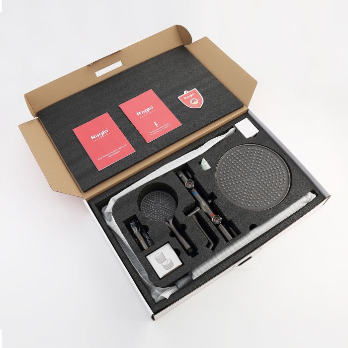 Душевая система с термостатом Raglo графит R20.26.09