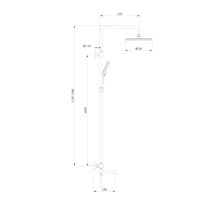 Душевая система с термостатом Raglo графит R20.26.09