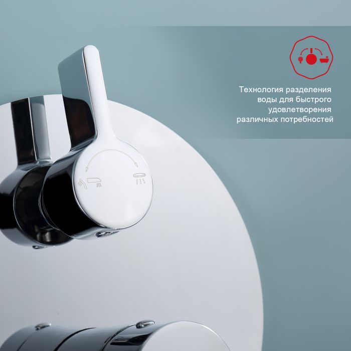 Встраиваемый смеситель для ванны с 3-функциями Raglo хром R20.27