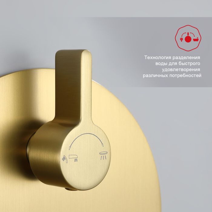 Встраиваемый смеситель для ванны с 3-функциями Raglo сатин золотой R20.27.03