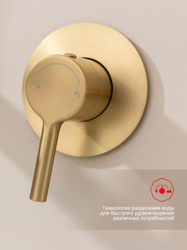 Смеситель для ванны встраиваемый Raglo золотой сатин R20.32.03