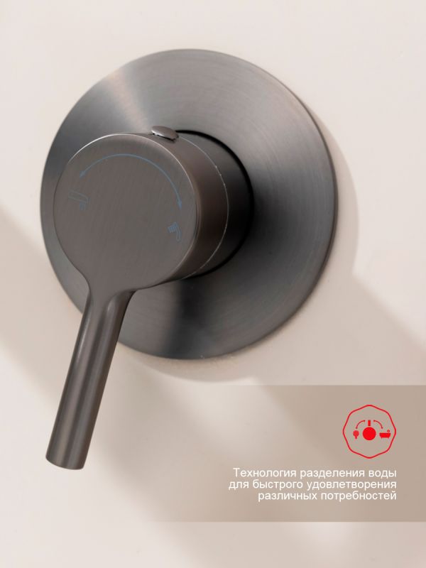 Смеситель для ванны встраиваемый Raglo оружейная сталь R20.32.09