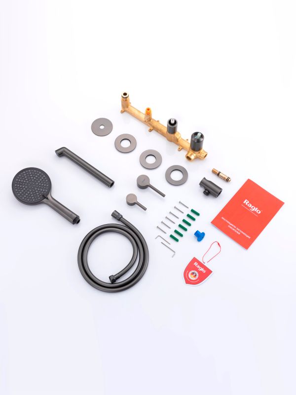 Смеситель для ванны встраиваемый Raglo оружейная сталь R20.32.09