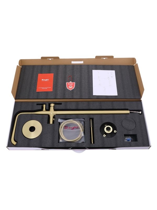 Смеситель для ванны напольный Raglo золотой сатин R20.33.03