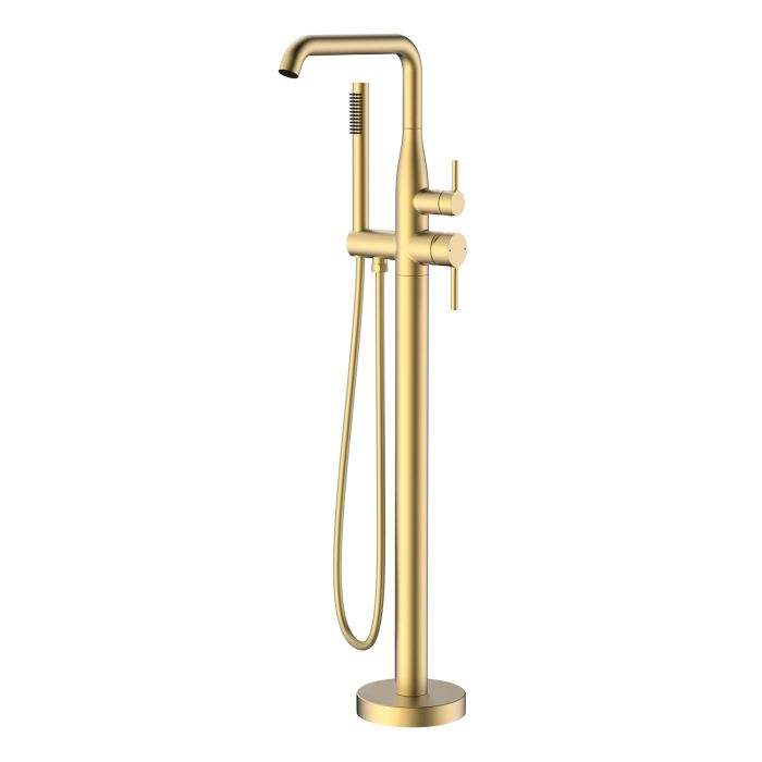 Смеситель для ванны напольный Raglo золотой сатин R20.33.03