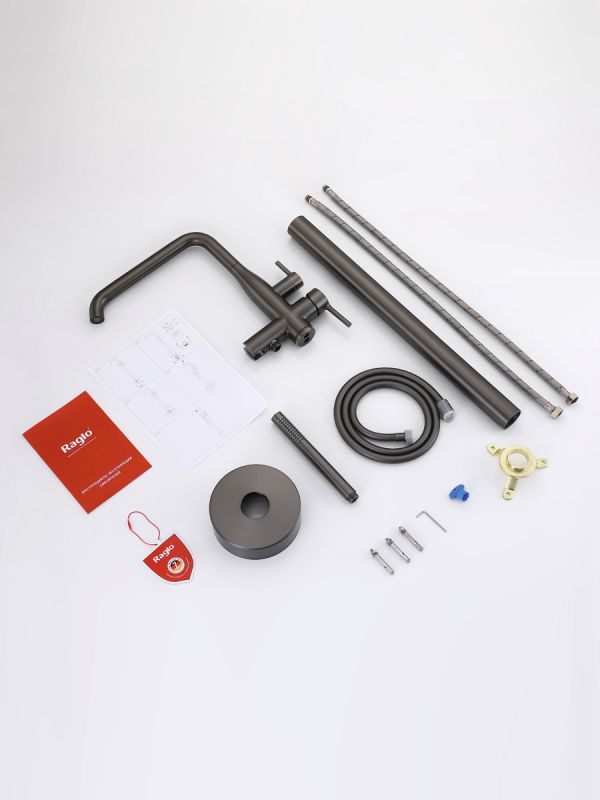 Смеситель для ванны напольный Raglo оружейная сталь R20.33.09