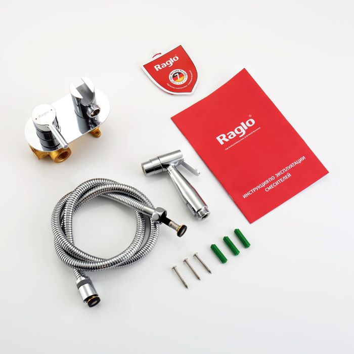 Смеситель с гигиеническим душем встраиваемый Raglo хром R20.52