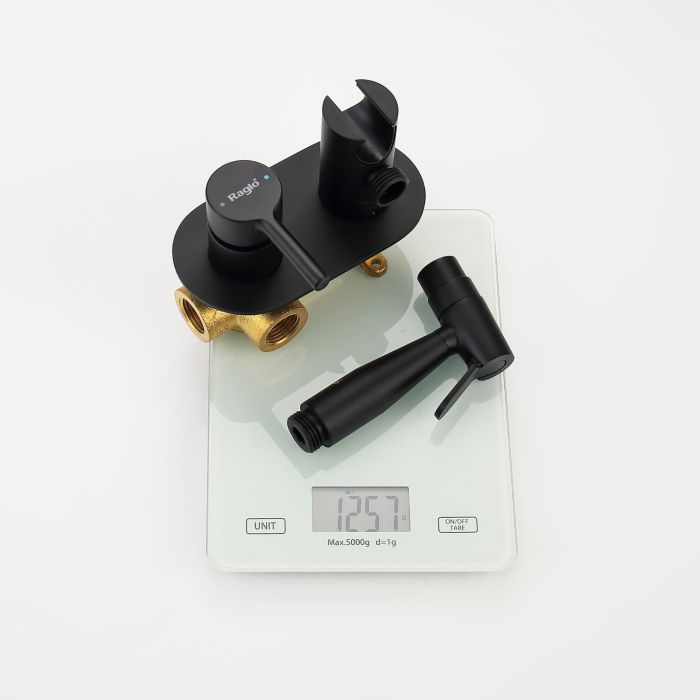 Смеситель с гигиеническим душем встраиваемый Raglo черный R20.52.06