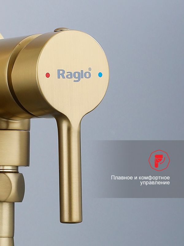 Смеситель с гигиеническим душем Raglo золотой сатин R20.54.03