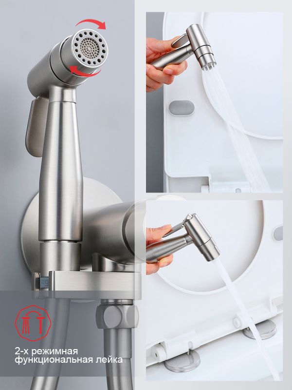 Смеситель с гигиеническим душем Raglo сатин R20.54.05