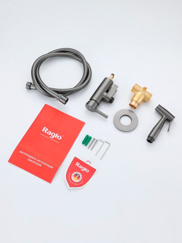 Смеситель с гигиеническим душем Raglo оружейная сталь R20.54.09