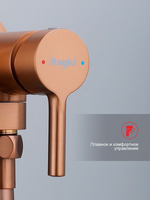 Смеситель с гигиеническим душем Raglo матовая медь R20.54.33
