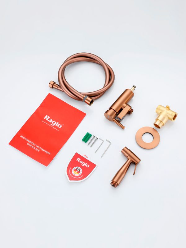 Смеситель с гигиеническим душем Raglo матовая медь R20.54.33