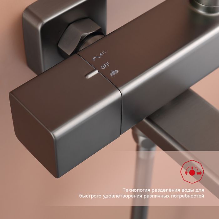 Душевая система с термостатом Raglo графит R22.26.09