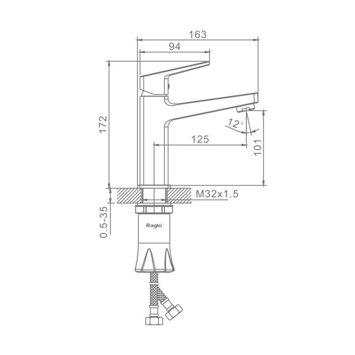 Смеситель для раковины Raglo графит R30.10.09