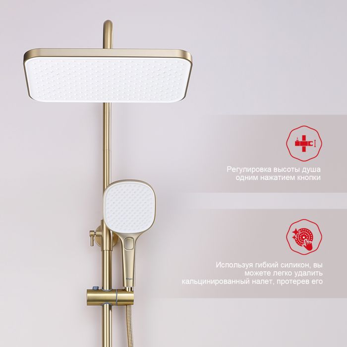 Душевая система Raglo сатин золото R30.24.03