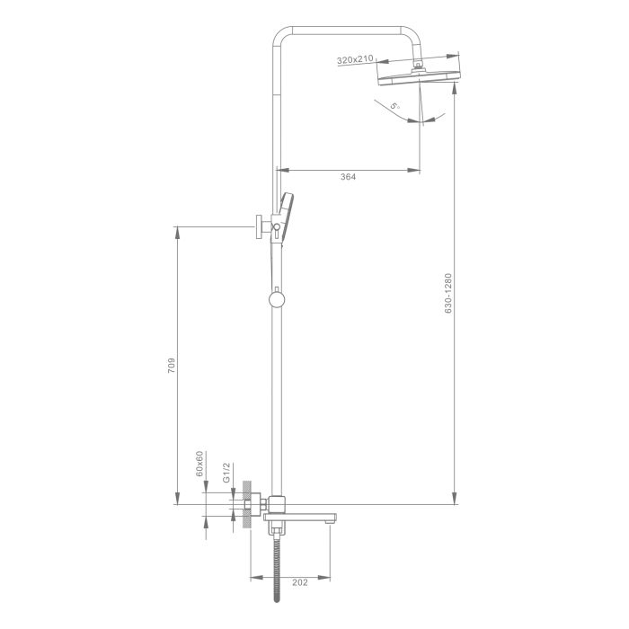 Душевая система Raglo хром R30.24