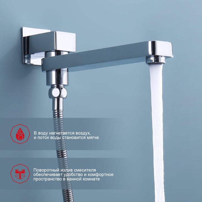 Встраиваемый смеситель для ванны с 3-функциями Raglo хром R30.27