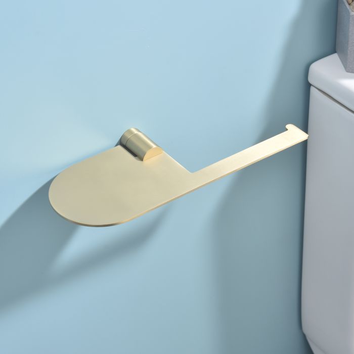 Бумагодержатель с полочкой для телефона Raglo сатин золото R300.03.03