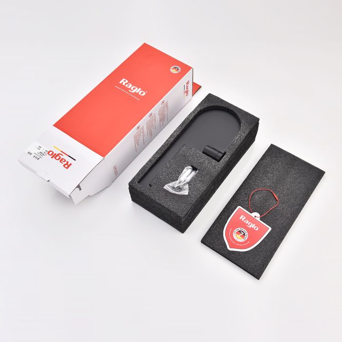 Бумагодержатель с полочкой для телефона Raglo черный R300.03.06