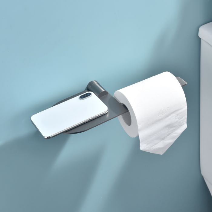 Бумагодержатель с полочкой для телефона Raglo графит R300.03.09