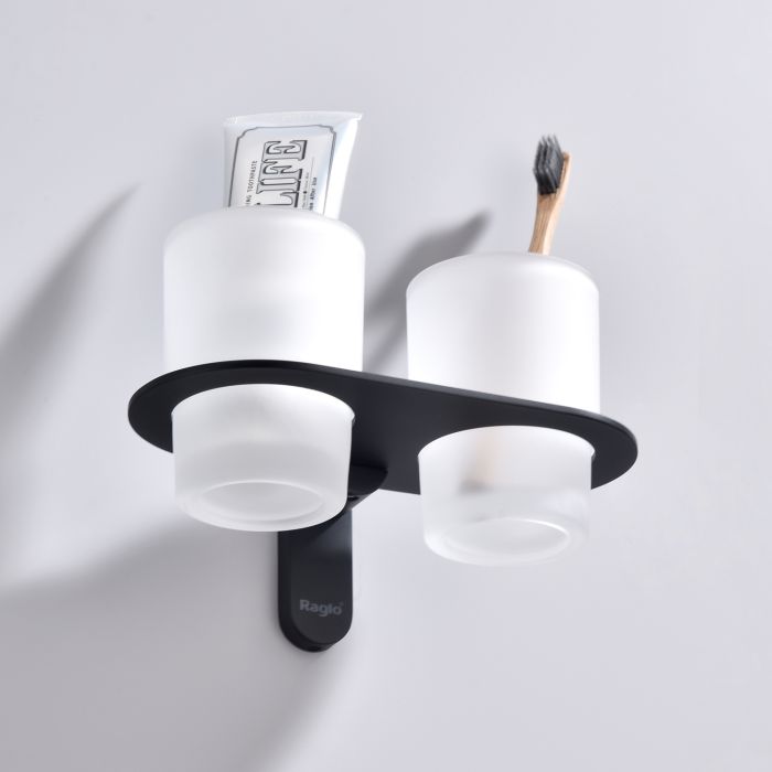 Держатель + 2 Стакана Raglo черный R300.08.06